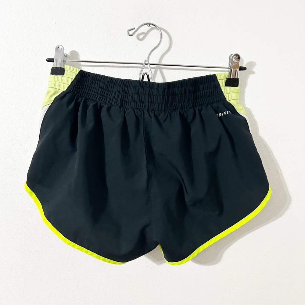 NIKE Brief Lined Dri-fit Athletic Running Shorts Black / Green Drawstring Size S - Picture 6 of 10